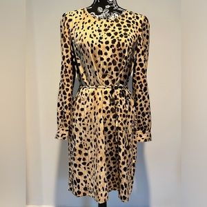 “Leopard” print long sleeved dress